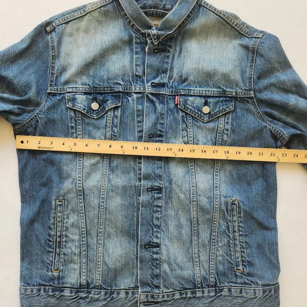 Retro Levi's Strauss Blue Denim Jacket CA00342 Trucker Casual Unisex Large - Picture 14 of 15
